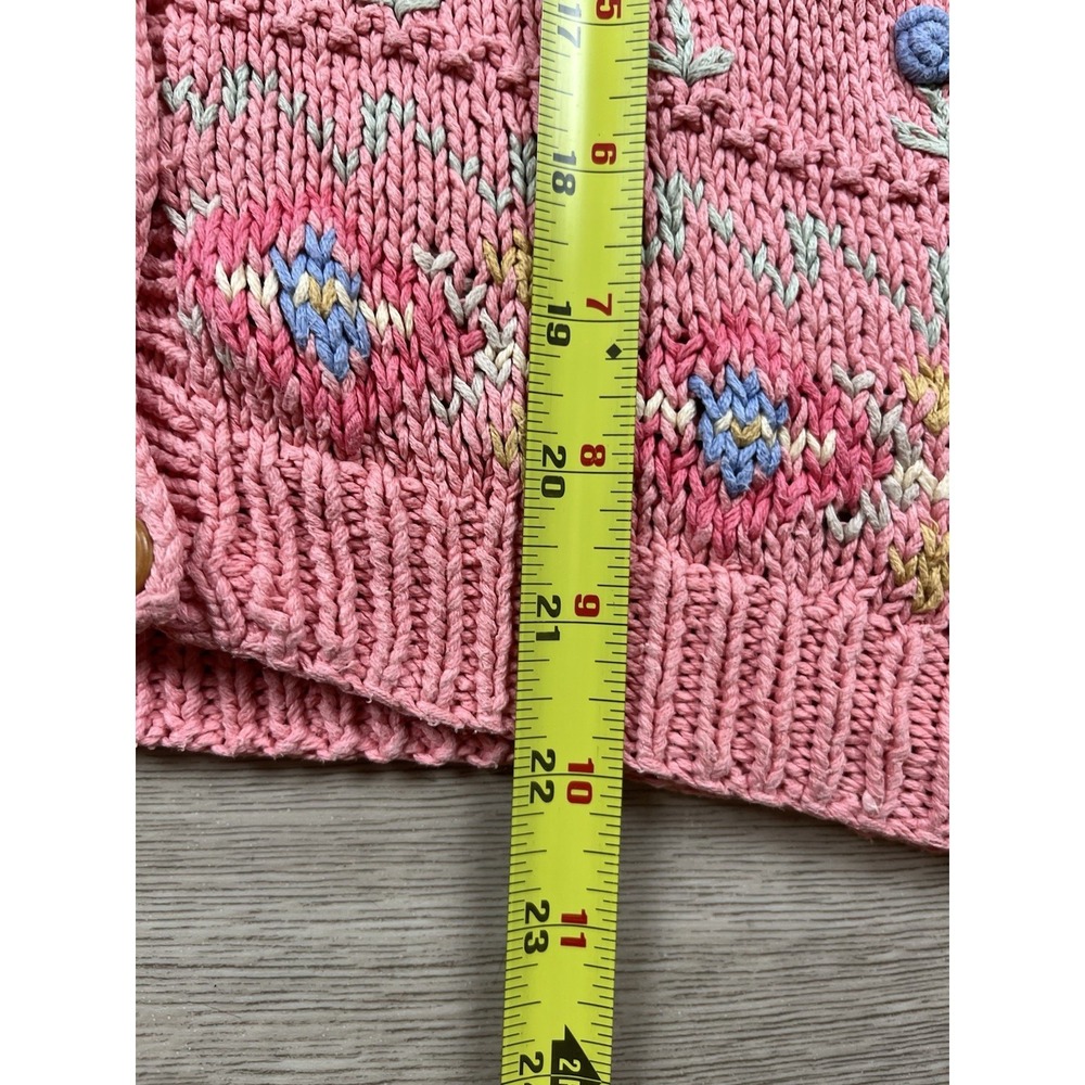 Vintage Talbots Sweater Vest Womens Size PS Pink Floral Cottagecore Knit - Picture 4 of 8
